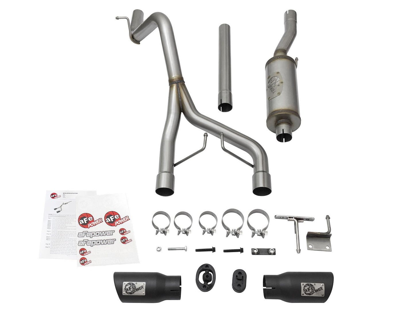 AFE Rebel Series 2-1/2" 409 Stainless Steel Cat-Back Exhaust System 2007-15 Jeep Wrangler (JK) V6-3.6L/3.8L (2/4Dr)