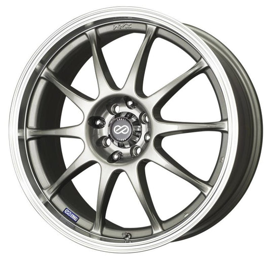 16x7.0 Enkei J10 4x100/108 42mm Offset 72.62mm Bore Dia Silver w/ Machined Lip Wheel