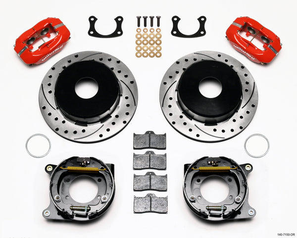 Wilwood Forged Dynalite P/S Park Brake Kit Drilled Red Big Ford New 2.50in Offset Currie Blank