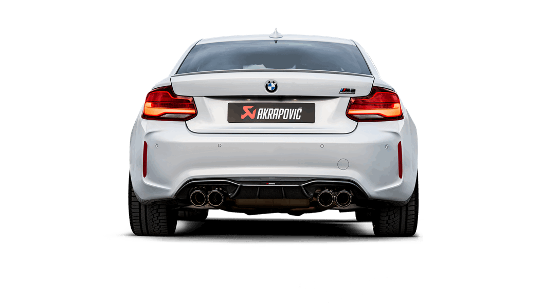 Akrapovic 2018+ BMW M2 Competition F87N (Excl 16-17 M2) Slip-On Line (Titanium) w/Carbon Fiber Tips