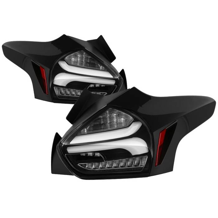 2015-2017 Ford Focus 5Dr Hatchback LED Tail Lights - Black