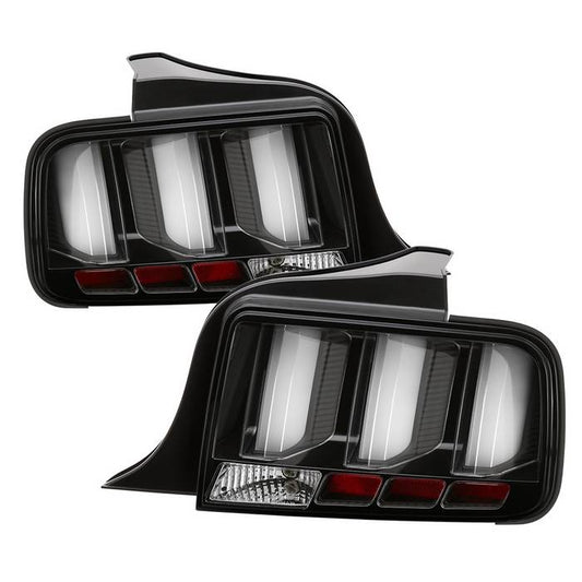 2005-2009 Ford Mustang (White Light Bar) LED Tail Lights - Black