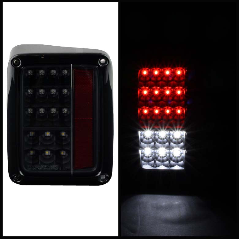 2007-2016 Jeep Wrangler LED Tail Lights - Black