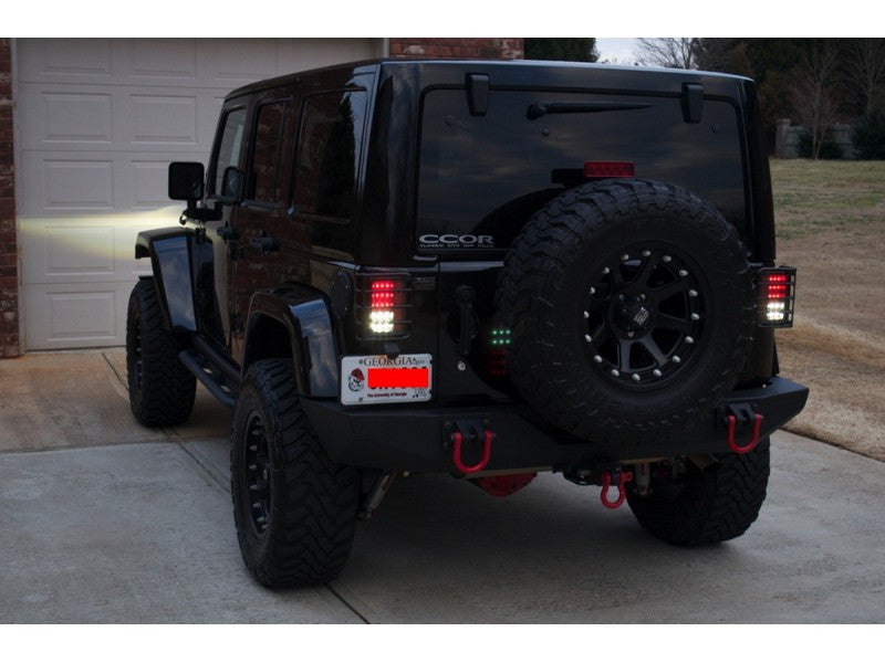 2007-2016 Jeep Wrangler LED Tail Lights - Black