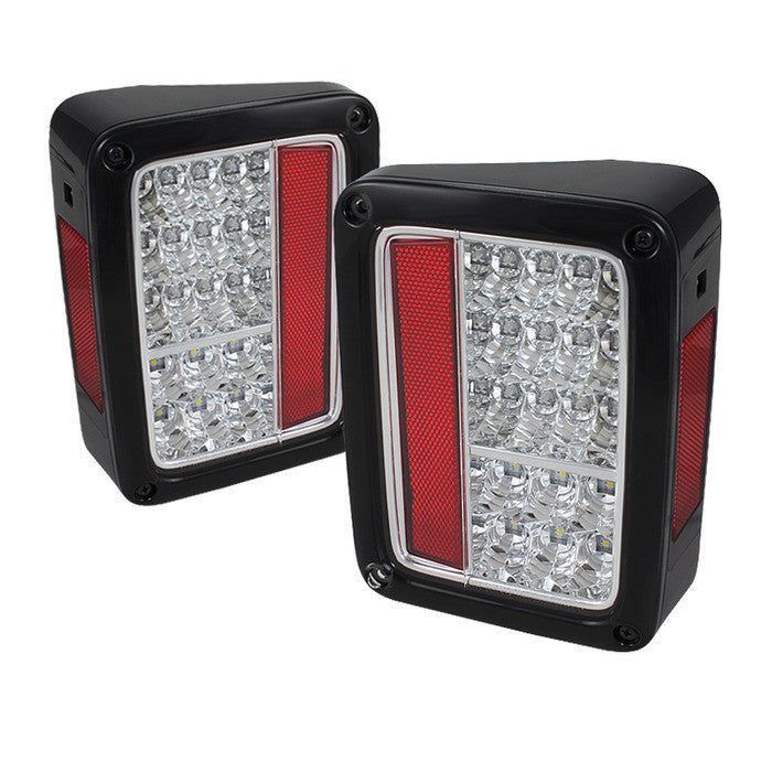 2007-2016 Jeep Wrangler LED Tail Lights - Chrome