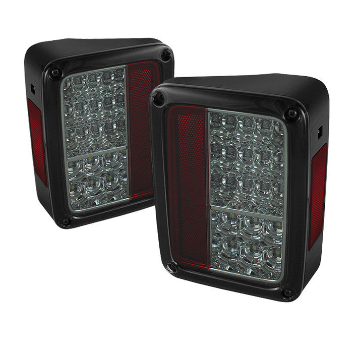 2007-2016 Jeep Wrangler LED Tail Lights - Smoke