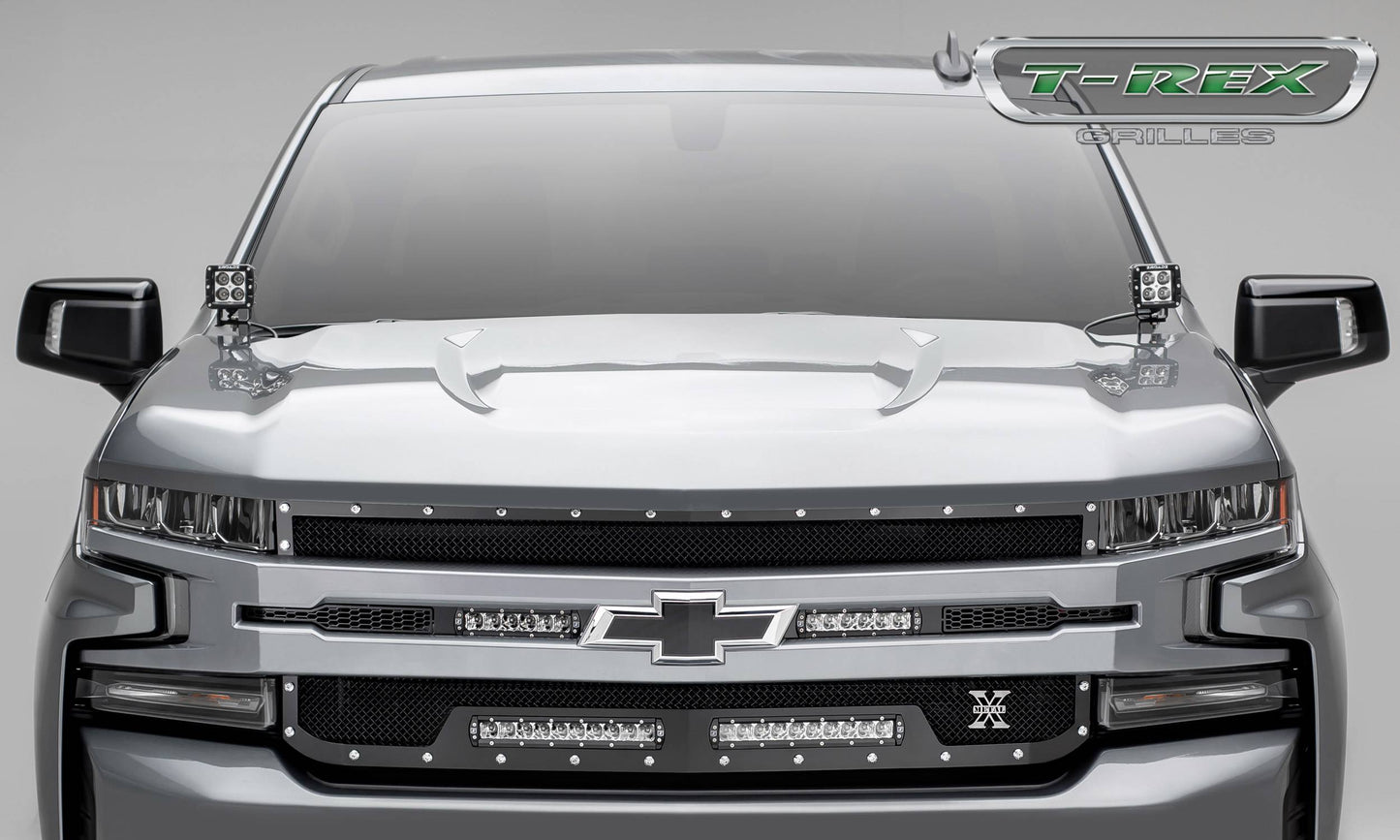 T-Rex 2019 Chevrolet Silverado 1500 Torch Grille, 1 Pc, Replacement (Black Mild Steel)