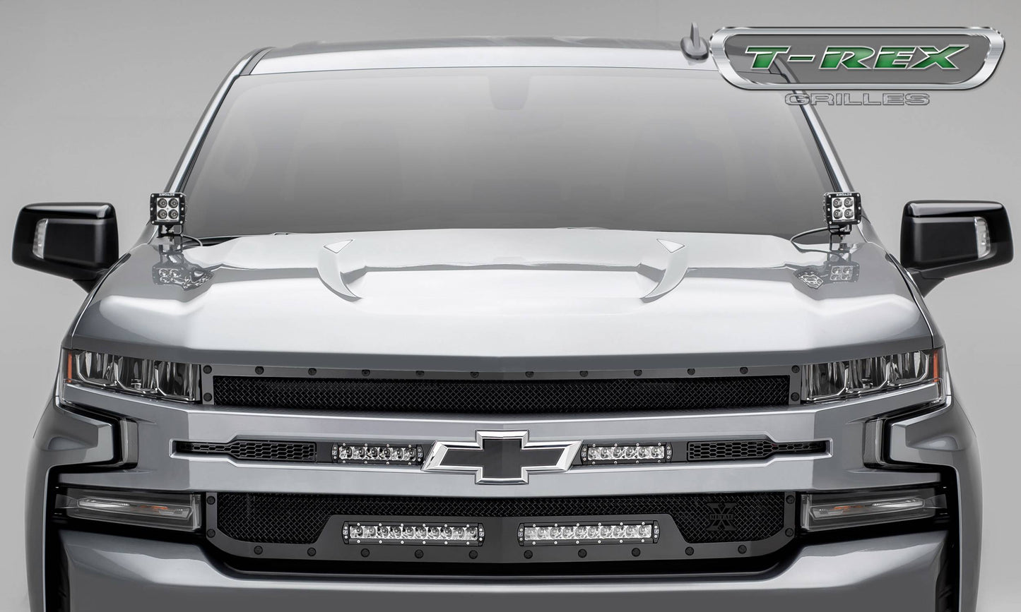 T-Rex 2019 Chevrolet Silverado 1500 Stealth Torch Grille, 1 Pc, Replacement (Black Mild Steel)