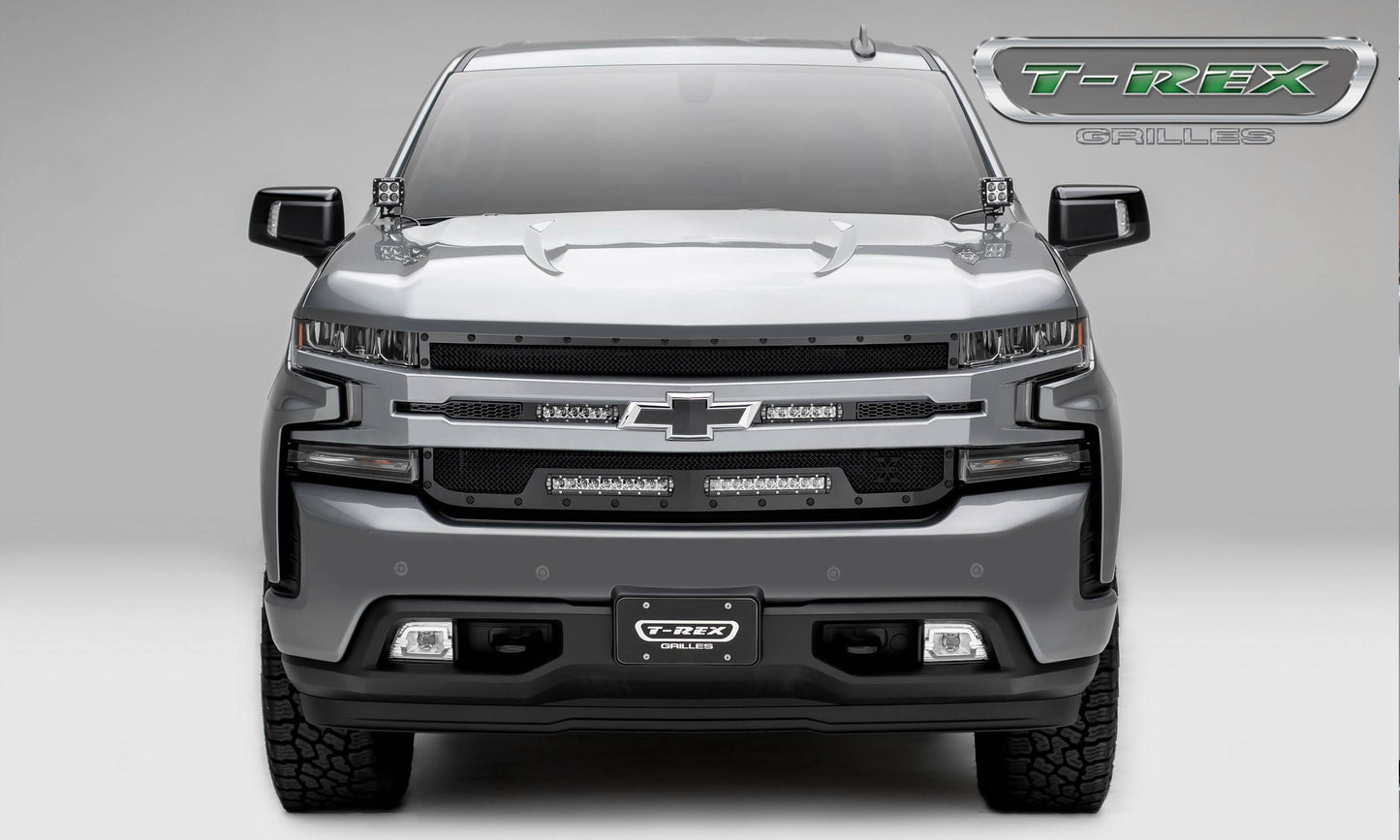 T-Rex 2019 Chevrolet Silverado 1500 Stealth Torch Grille, 1 Pc, Replacement (Black Mild Steel)