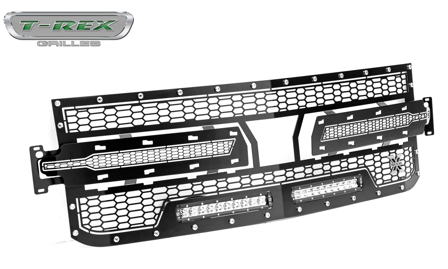 T-Rex 2019 Chevrolet Silverado 1500 Laser Torch Grille, 1 Pc, Replacement (Black Mild Steel)