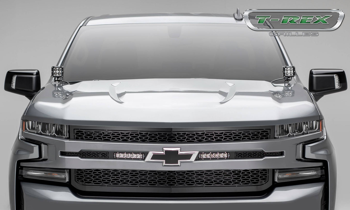 T-Rex 2019 Chevrolet Silverado 1500 ZROADZ Grille, 1 Pc, Replacement (Black Mild Steel)