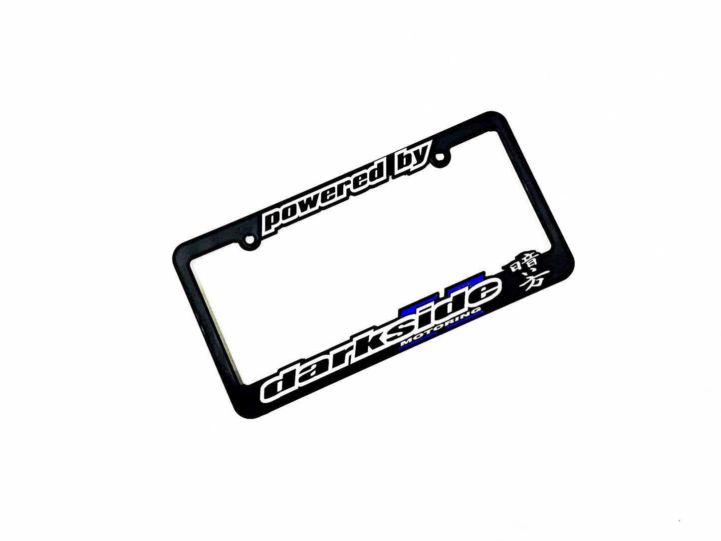 Darkside Motoring Powered By License Plate Frame Blue