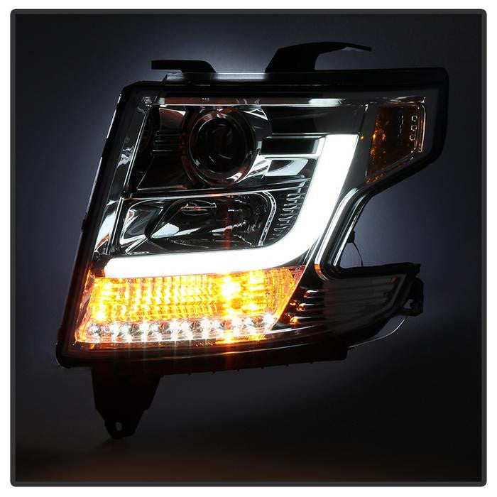 2015 -2016 Chevy Tahoe / Suburban Projector Headlights - DRL LED - Chrome