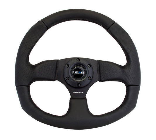 NRG Race Series Steering Wheel Black Leather, Black 3 Spoke (320mm)