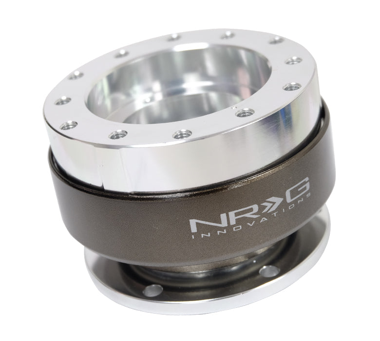 NRG Gen 2.0 Silver/Titanium Ring Steering Wheel Quick Release (SFI SPEC 42.1 certified)