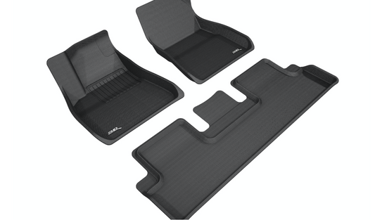 3D MAXpider Kagu All-Weather Custom Fit Floor Liner 2018–2019 Tesla Model 3 (Front & Rear)