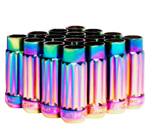 BLOX Racing 12-Sided P17 Tuner Lug Nuts 12x1.25 - NEO Chrome Steel - Set of 16