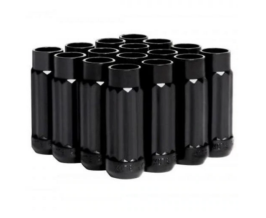 BLOX Racing 12-Sided P17 Tuner Lug Nuts 12x1.25 - Black Steel - Set of 16