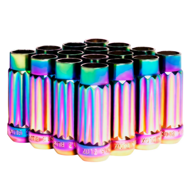 BLOX Racing 12-Sided P17 Tuner Lug Nuts 12x1.5 - NEO Chrome Steel - Set of 16