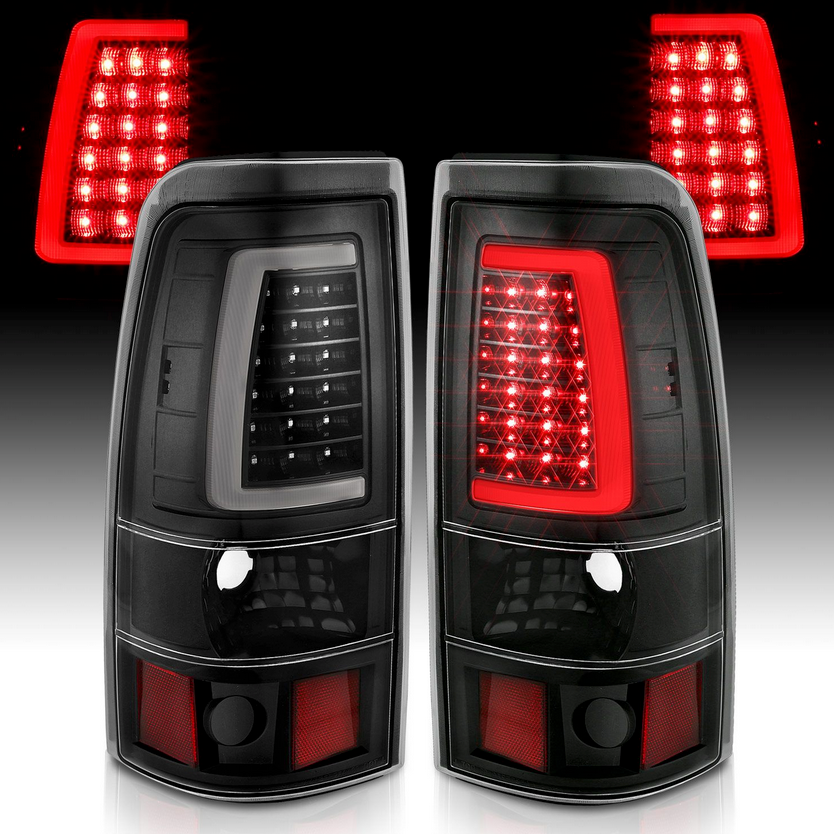 Anzo 2003-2006 Chevy Silverado 1500-2500-3500  SINGLE REAR WHEEL / 07 CLASSIC SINGLE REAR WHEEL LED TAIL LIGHT PLANK STYLE IN BLACK HOUSING (DOES NOT FIT DUALLY MODELS)