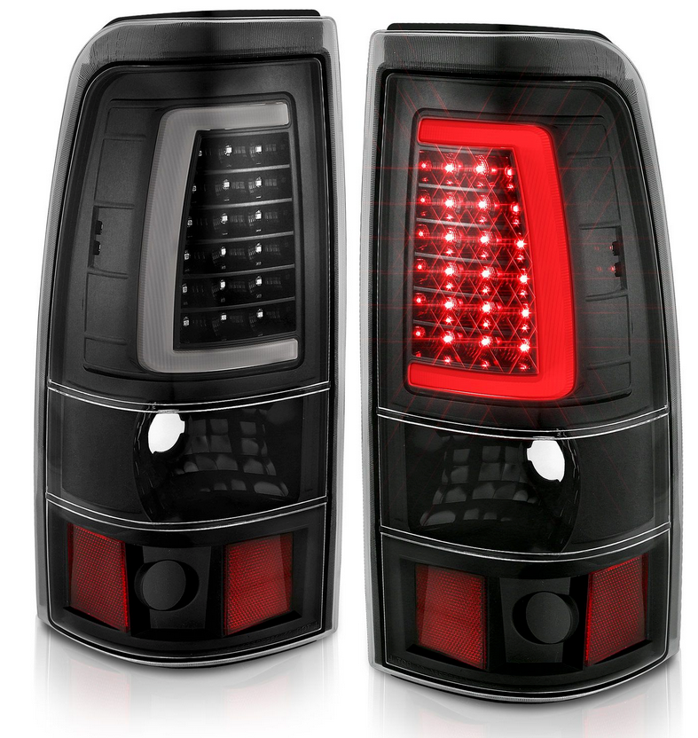 Anzo 2003-2006 Chevy Silverado 1500-2500-3500  SINGLE REAR WHEEL / 07 CLASSIC SINGLE REAR WHEEL LED TAIL LIGHT PLANK STYLE IN BLACK HOUSING (DOES NOT FIT DUALLY MODELS)