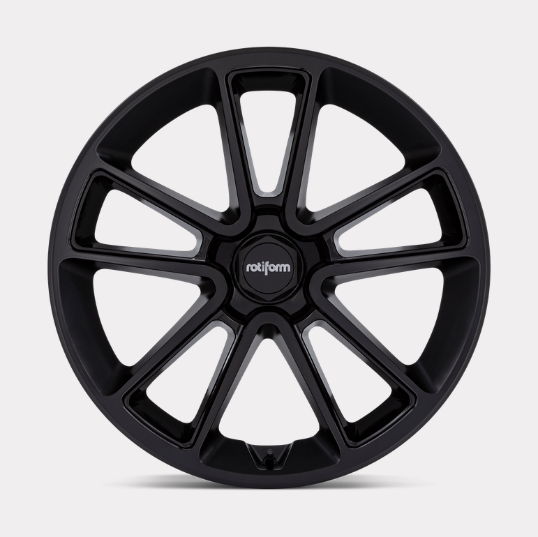 22x12 Rotiform BTL Matte Black w/ Black Cap