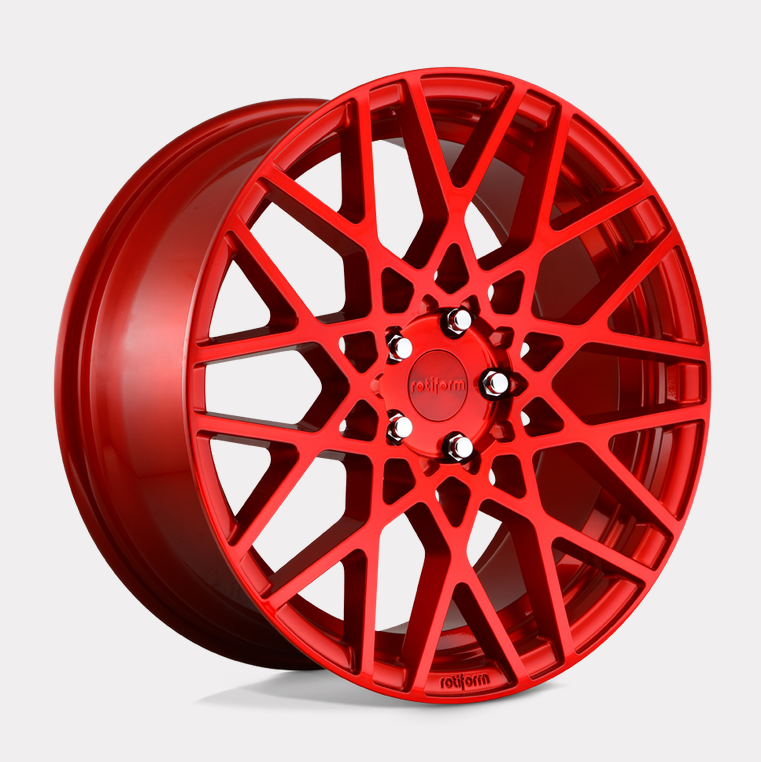 18x8.5 Rotiform BLQ / 5x112 / 45mm offset 66.56 Bore Candy Red