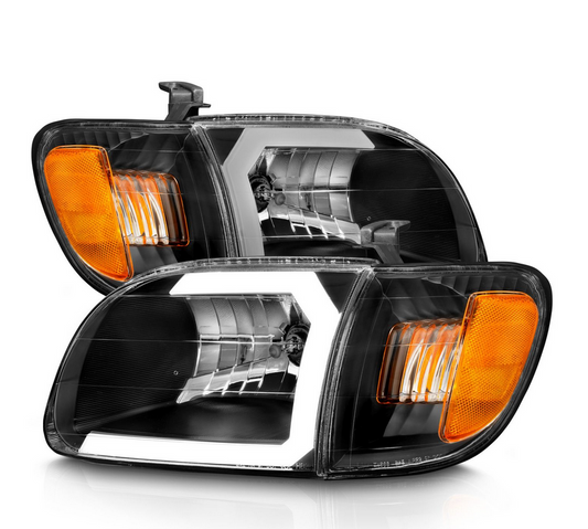 2000-2004 Toyota Tundra Crystal Plank Style Headlights with Corner Lights (2 Pieces)