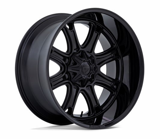 20x9.0 Fuel Darkstar FC853 / Matte Black with Gloss Black Lip