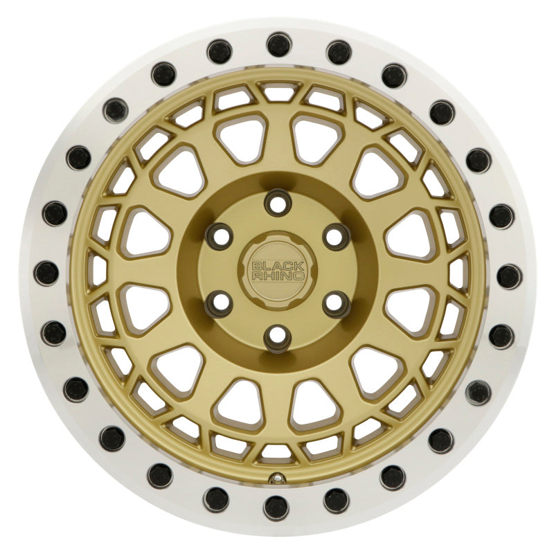 Black Rhino Primm Beadlock 17x8.5 6x139.7 ET00 CB 112.1 Matte Gold w/Machined Ring Wheel