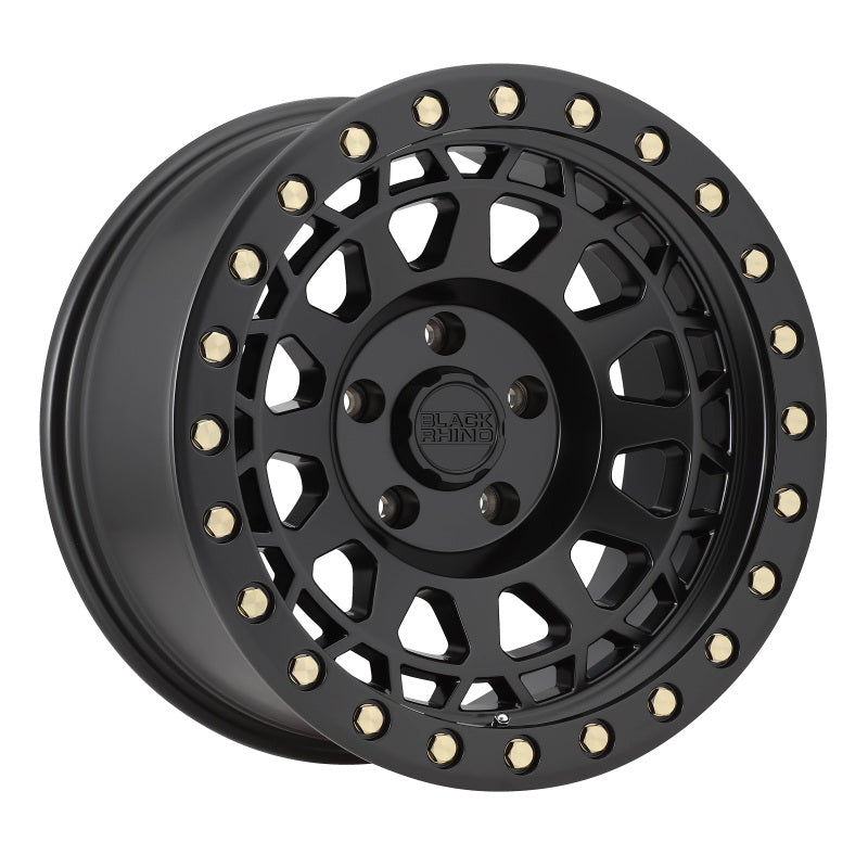 17x9.0 Black Rhino Primm Matte Black w/Brass Bolts Wheel