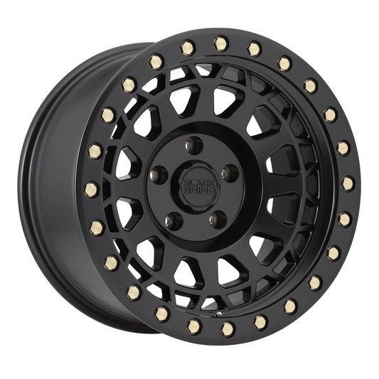 18x9.5 Black Rhino Primm Matte Black w/Brass Bolts Wheel