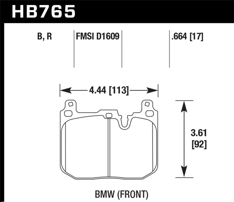 Hawk Performance Ceramic Street Front Brake Pads 2013-2016 BMW 328i xDrive