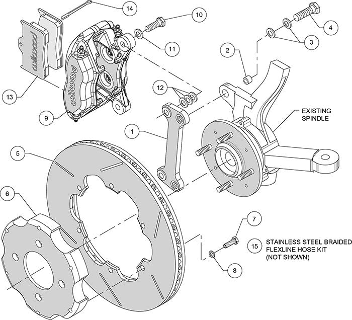 Wilwood Dynalite/ST Road Race Front Disc Brake Kit 1988-2000 Honda Civic