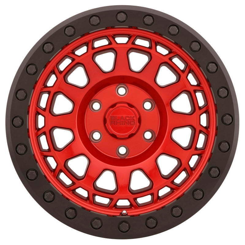 Black Rhino Primm Beadlock 17x8.5 6x139.7 ET00 CB 112.1 Candy Red w/Black Ring & Black Ring Wheel