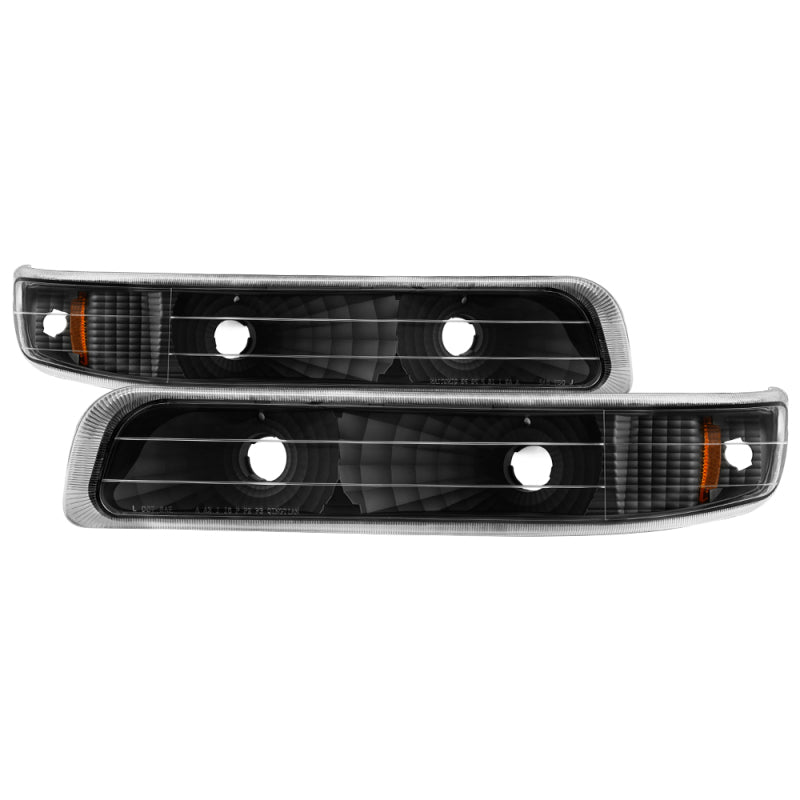 Xtune Chevy Silverado 1999-2002 Amber Reflector Bumper Lights Black