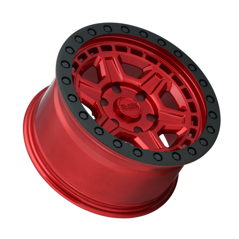 Black Rhino Reno 17x9.0 5x139.7 ET00 CB 78.1 Candy Red w/Black Lip Edge & Black Bolts Wheel