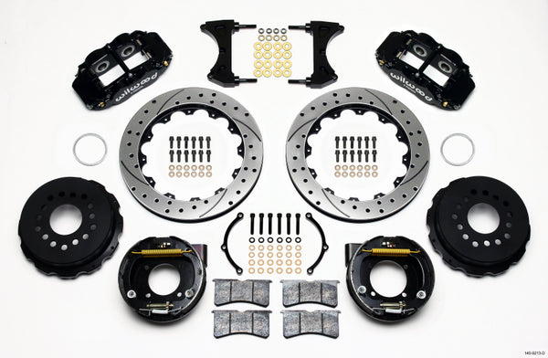 Wilwood Narrow Superlite 4R Rear P-Brk Kit 12.88in Drilled Chevy 12 Bolt w/ C-Clips