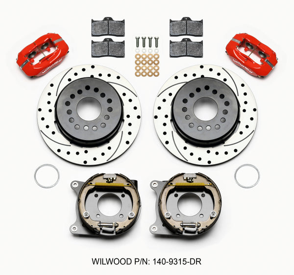 Wilwood Forged Dynalite P/S Park Brake Kit Drilled Red 12 Bolt 2.75in offset Staggered Shock