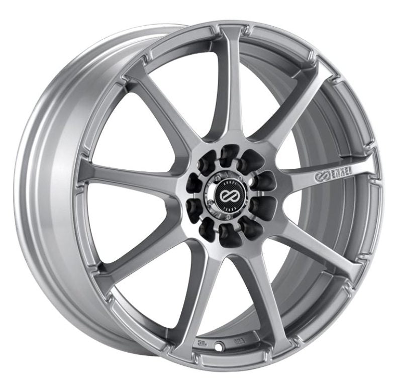 Enkei EDR9 17x8 5x105/110 38mm Offset 72.6 Bore Diameter Silver Paint Wheel