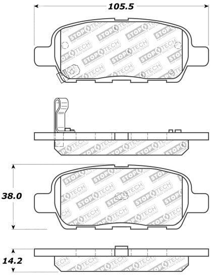 StopTech Performance Brake Pads 6/2002-2008 Nissan 350Z / 2001-2008 Infiniti G35 (rear)