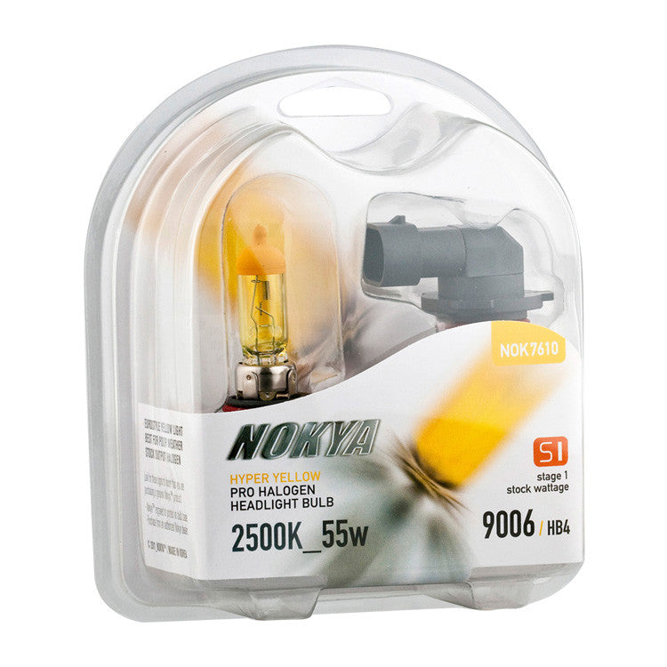 Nokya Hyper Yellow 2500K Stage 1 Halogen Bulb 9006 / HB4 55W