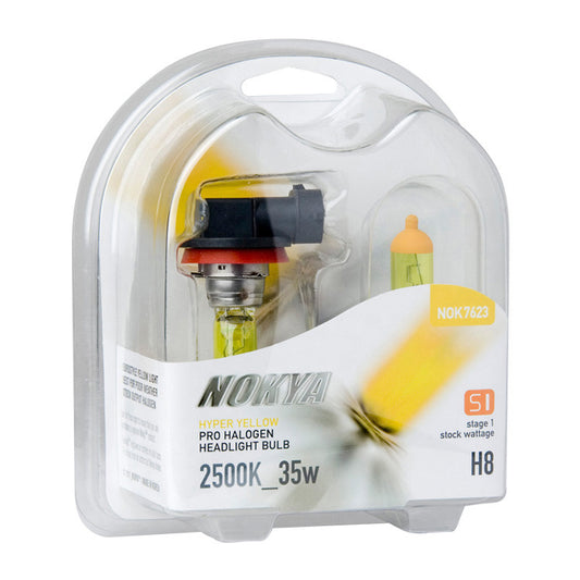 Nokya Hyper Yellow 2500K Stage 1 Halogen Bulb H8 35W