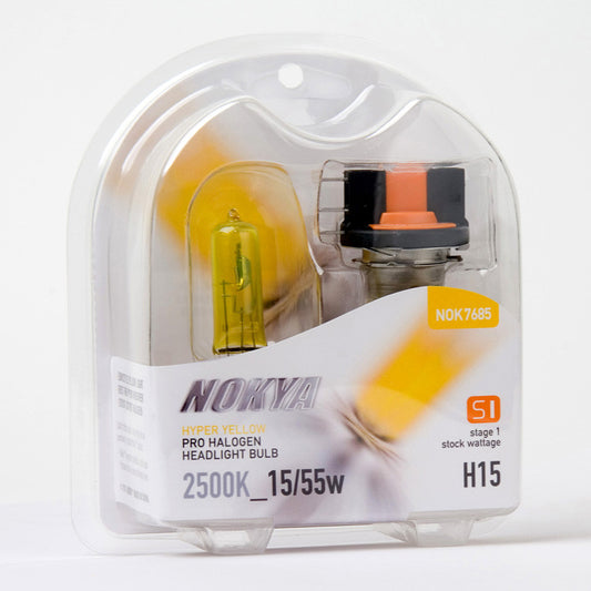 Nokya Hyper Yellow 2500K Stage 1 Halogen Bulb H15 15/55W