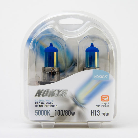 Nokya Cosmic White 5000K Stage 2 Halogen Bulb H13 / 9008 100/80W