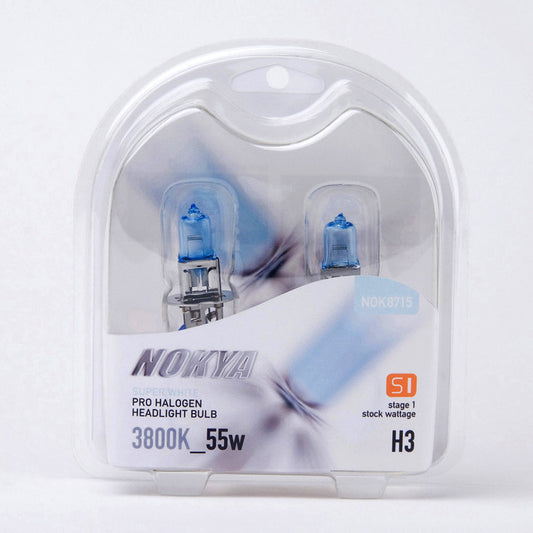 Nokya DOT Super White 3800K Stage 1 Halogen Bulb H3 55W