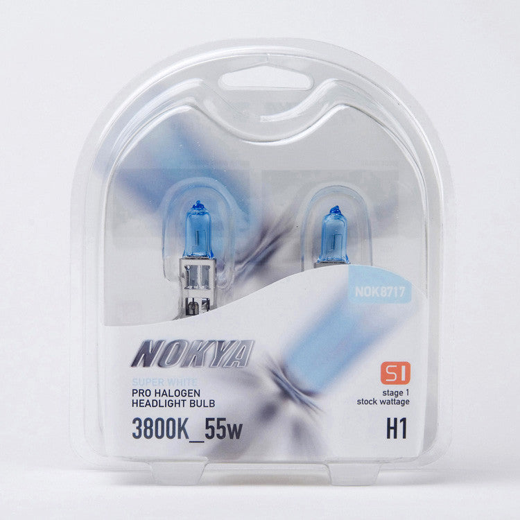 Nokya DOT Super White 3800K Stage 1 Halogen Bulb H1 55W