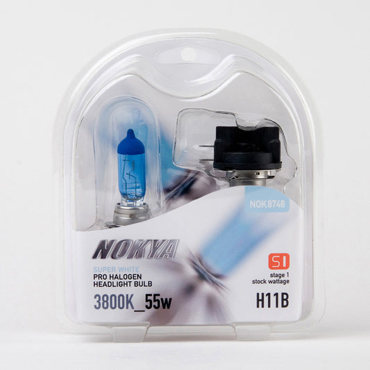 Nokya DOT Super White 3800K Stage 1 Halogen Bulb H11b 55W