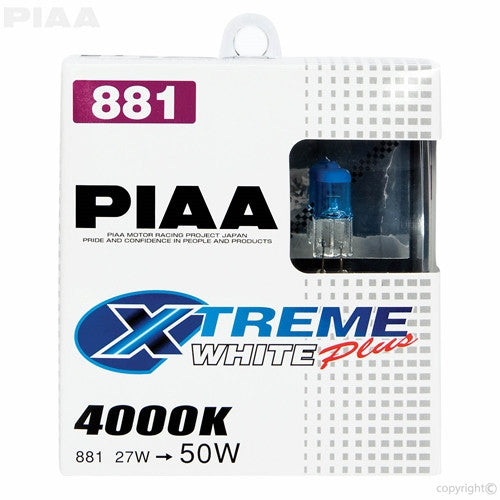 PIAA XTreme White Plus Twin Pack Halogen Bulb 881 27W