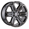 18x9.0 Black Rhino Wanaka Matte Gunmetal w/Brushed Face & Gunmetal Tint